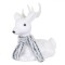 Figurina Decorativă Crăciun, Cerb, Fular Blană Gri, Spumă, 21cm, Alb