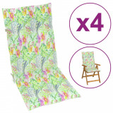 Perne scaun spatar &icirc;nalt model frunze 4 buc. 120x50x3 cm textil GartenMobel Dekor, vidaXL