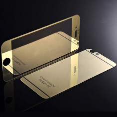 Folie Sticla iPhone 6 Plus iPhone 6s Plus Tuning GOLD Oglinda Fata+Spate Tempered Glass Ecran Display LCD