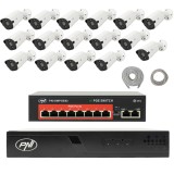 PNI House IP716J POE NVR video surveillance package, 16 PNI IP818J 8MP cameras, POE switch and UTP CAT6 meters cables included
