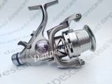 Mulineta Crap Diamant Alb FL FAST 6000, 10 Rulmenti, Tambur Long Cast, Baitrunner, Aluminiu + Tambur Rezerva