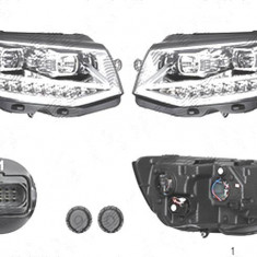 Set faruri tuning VW Transporter/Multivan (T6), 04.2015-, stanga+Dreapta, cu LED indicator; cu LED daytime running light; cu LED-uri pozitie; H1+H11+