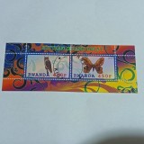 Bloc de 2 timbre &bdquo;Fluturi și Bufnițe&rdquo; (Butterflies and Owls I) emis de Rwanda &icirc;n anul 2011 CTO