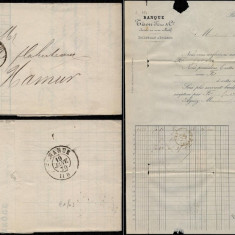 Belgium 1870 Postal History Rare Cover + Content Bruxelles to Namur D.857