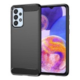 Husa carbon compatibila samsung galaxy a23 4g / a23 5g, tech protects, negru