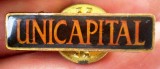 Insigna Unicapital Romania, Pin L27mm, Maro V2 - Colectie