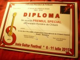 Diploma Premiul Special - Fundatia Romana de Chitara- Festival Internat.2015