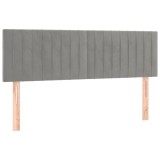 Cumpara ieftin Tablii de pat, gri deschis, 144x5x78/88 cm, catifea