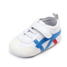 Adidasi bebelusi - Alb cu albastru (Marime Disponibila: 3-6 luni (Marimea 18