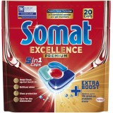 Detergent capsule pentru masina de spalat vase Somat Excellence 5in1, 20 spalari