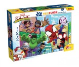 Puzzle de podea 2 in 1 Lisciani Marvel Spidey si prietenii lui uimitori, Maxi, 24 piese