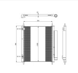 Condensator climatizare, Radiator AC Citroen C-Zero 2011-; Mitsubishi I-Miev 2011-; Peugeot Ion 2010-, 345(305)x395(380)x16mm, KOYO 52H1K81K