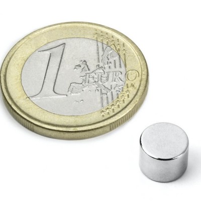 Magnet neodim disc &amp;Oslash;8&amp;amp;#215;6 mm, putere 2,1 kg, N38 foto
