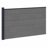 vidaXL Panou de Gardă WPC și Aluminiu Gri 42039074