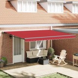 vidaXL Cortina Retractabilă Manual Roșu 450x300 cm țesătură