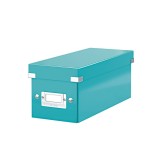 Cutie depozitare cu capac carton laminat pliabila cu capac 140 x 130 x 350 mm Leitz WOW Click&amp;Store turcoaz