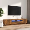 VidaXL Set dulapuri TV cu LED, 2 piese, stejar fumuriu, lemn prelucrat 3120170