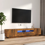 Cumpara ieftin Set dulapuri TV cu LED, 2 piese, stejar fumuriu, lemn prelucrat