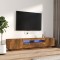 vidaXL Set dulapuri TV cu LED, 2 piese, stejar fumuriu, lemn prelucrat 3120170