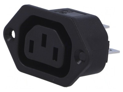 Conector Alimentare AC Soclu Mamă 10A 250V IEC 60320 foto