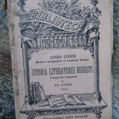 Istoria Literaturei Rusesti. B.P.T. Nr. 886-887 Editura Alcalay - Louis Leger