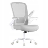 Scaun de birou ergonomic SONGMICS cu mesh, suport lombar si cotiere rabatabile, gri