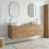Cumpara ieftin Set dulap baie 3 buc. Stejar Artizanal 161,5 x 44,5 x 80 cm
