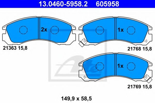 Set placute frana,frana disc MITSUBISHI PAJERO CLASSIC (V2_W) (2002 - 2016) ATE 13.0460-5958.2