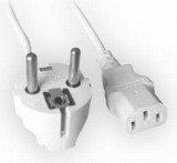 CABLU alimentare GEMBIRD 1.8m, intrare Shucko, iesire C13, 10A, certificare VDE, bulk, white, &quot;PC-186W-VDE&quot; (timbru verde 0.18 lei)