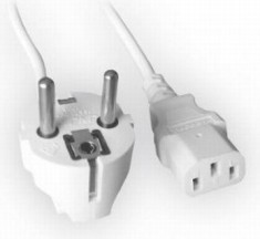 CABLU alimentare GEMBIRD 1.8m, intrare Shucko, iesire C13, 10A, certificare VDE, bulk, white, &amp;quot;PC-186W-VDE&amp;quot; (timbru verde 0.18 lei) foto