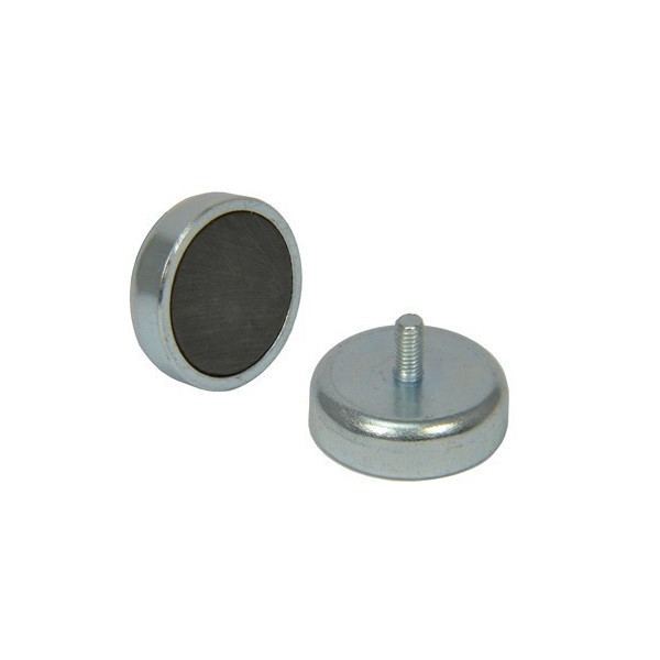 Magnet ferita oala &Oslash;25 mm, cu filet exterior M4, putere 4,6 kg