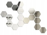 Set Oglinzi Decorative Acrilice Design Hexagon Silver M Size - MyStyle&reg; Luxury Home 6 bucati
