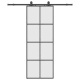 Cumpara ieftin Usa glisanta cu set de feronerie neagra 76x205 cm Sticla ESG