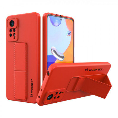 Husa Wozinsky Kickstand Husa Suport Din Silicon Pentru Xiaomi Redmi Note 11 Pro Rosie 9145576247495 foto