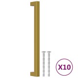 Cumpara ieftin Manere de dulap, 10 buc., auriu, 224 mm, otel inoxidabil