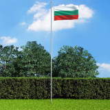 Drapel Bulgaria și st&acirc;lp din aluminiu, 4 m, vidaXL