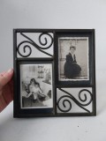 Rama foto de masa sau perete, fier forjat, loc pt. 2 fotografii, sub sticla, 20x19cm