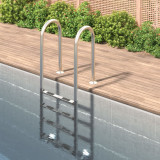 vidaXL Scară de piscină, 54x38x184,5 cm, oțel inoxidabil 304 93459