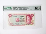 Cumpara ieftin Rară! Bermuda 5 Dollars 1970 UNC,bancnota din imagini gradată PMG 64 la cel mai mic preț