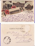 Pucioasa (Dambovita) -Gara- litografie- rara, Circulata, Printata