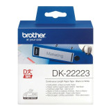 Banda Continua Hartie Original Brother Black on White DK22223 pentru P-TOUCH QL-1100|1110|800|810|1050|1060|500|560|570|580|650|702 50mmX30.48m incl.T