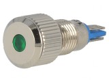 Lampă LED Verde 12V DC &Oslash;8mm IP67