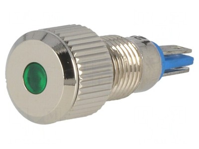 Lampă LED Verde 12V DC &amp;Oslash;8mm IP67 foto
