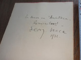 Cumpara ieftin GEORGE VRACA, FILA CU INSEMNARE SI DEDICATIE OLOGRAFA, 1932