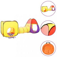 Gossi cort de joaca pentru copii 250 bile, multicolor, 255x80x100 cm