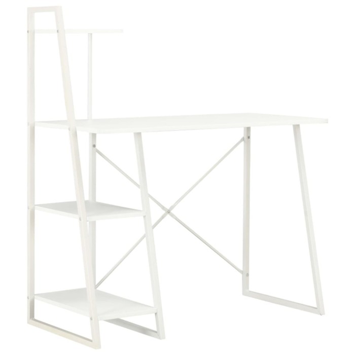 Birou cu rafturi, alb, 102 x 50 x 117 cm