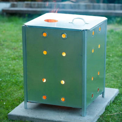 Nature Incinerator de grădină, 46x46x65 cm, oțel galvanizat, pătrat foto