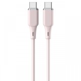 Lemontti Cablu Liquid SiliconType-C la Type-C, Fast Charge, 60W, 1.2m, Roz