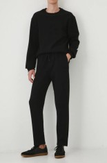 Medicine pantaloni de trening barbati, culoarea negru, neted