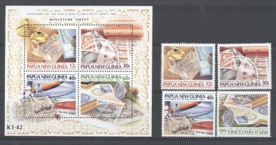 Papua New Guinea 1985 Post office centenary, UPU, set+perf. sheet, MNH S.313 foto